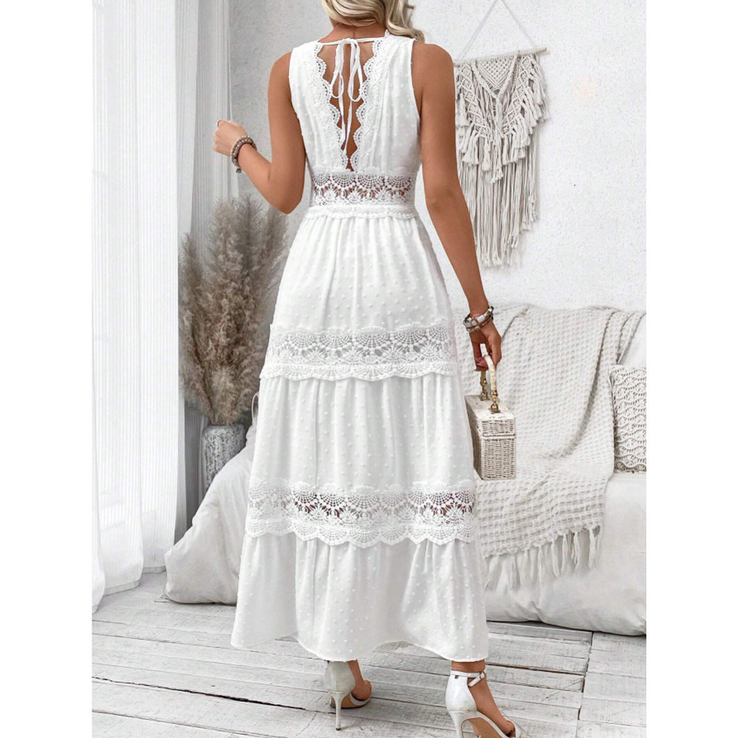Robe Élégance Dentelle avec col en v