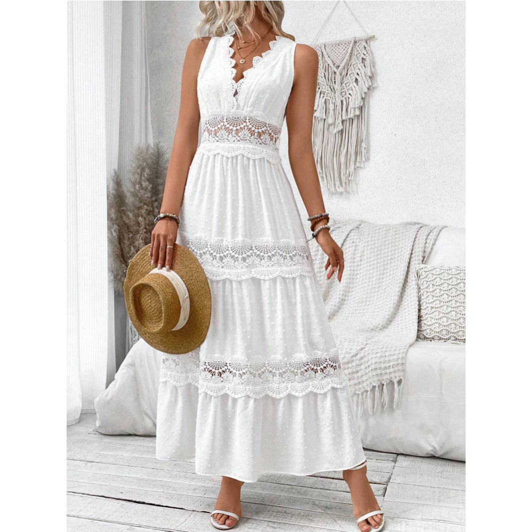 Robe Élégance Dentelle avec col en v
