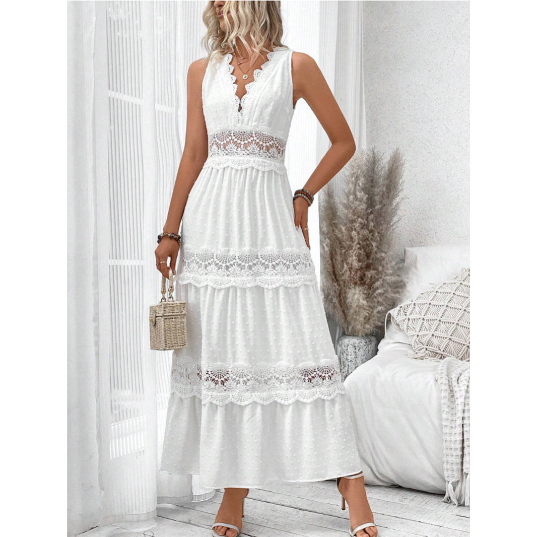 Robe Élégance Dentelle avec col en v