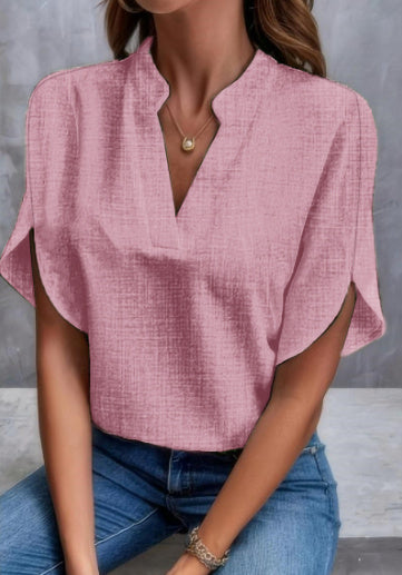 Blouse légère en chiffon — col en V, parfaite pour l’été