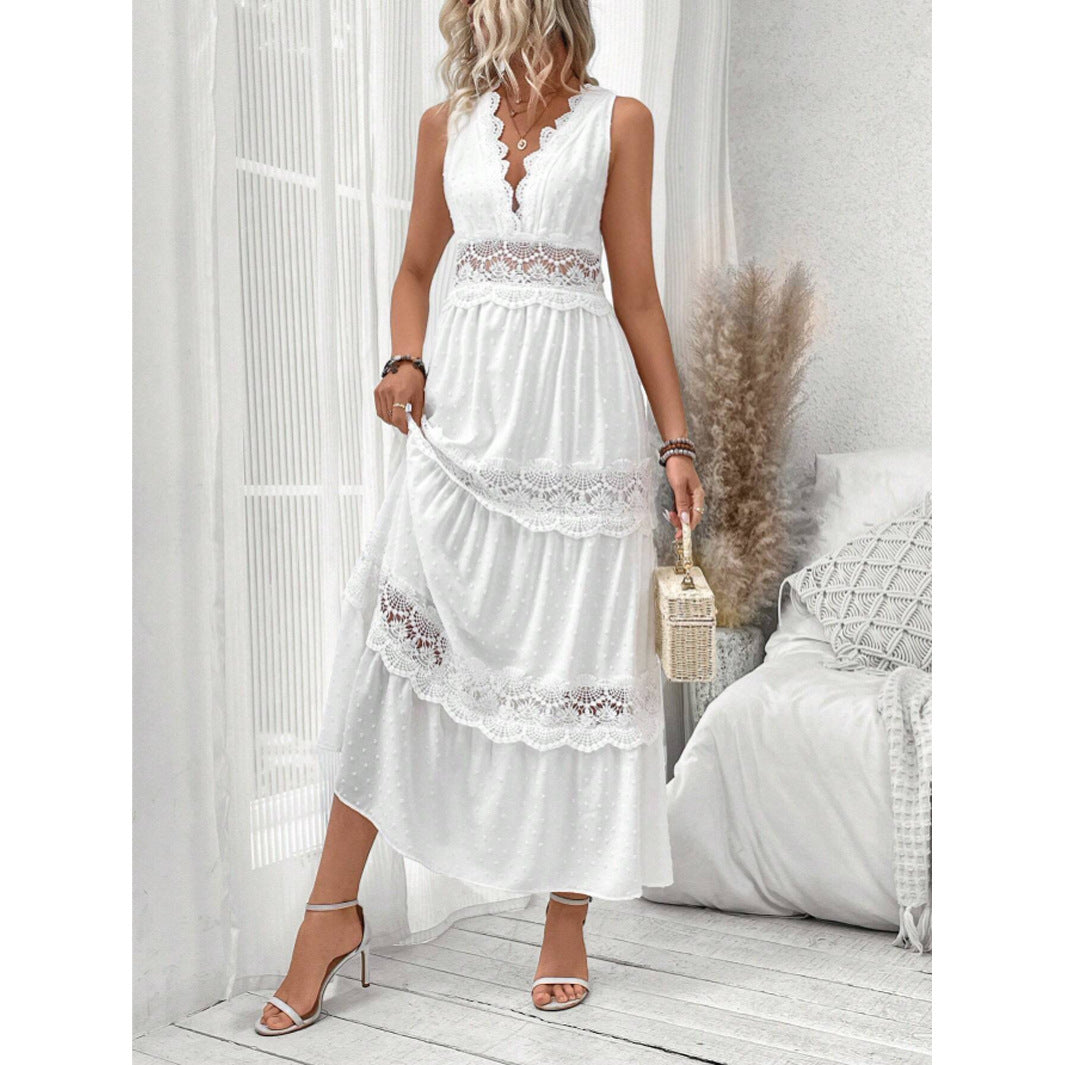 Robe Élégance Dentelle avec col en v