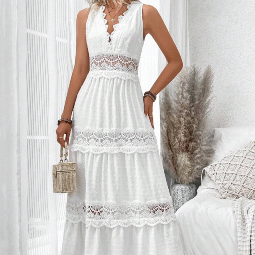 Robe Élégance Dentelle avec col en v