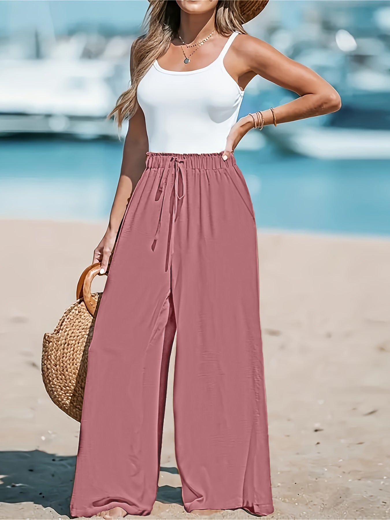 Pantalon large et fluide — confort & style chic pour femme