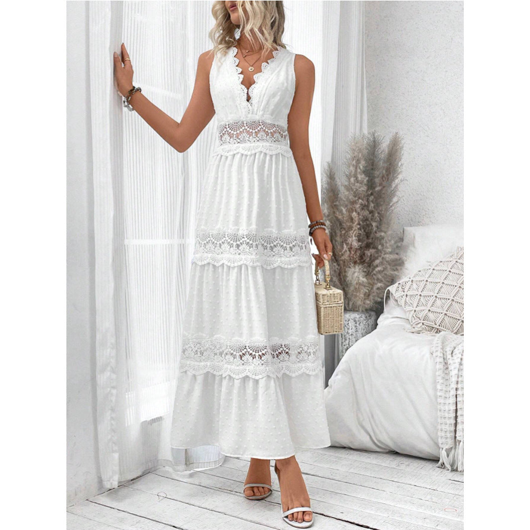 Robe Élégance Dentelle avec col en v